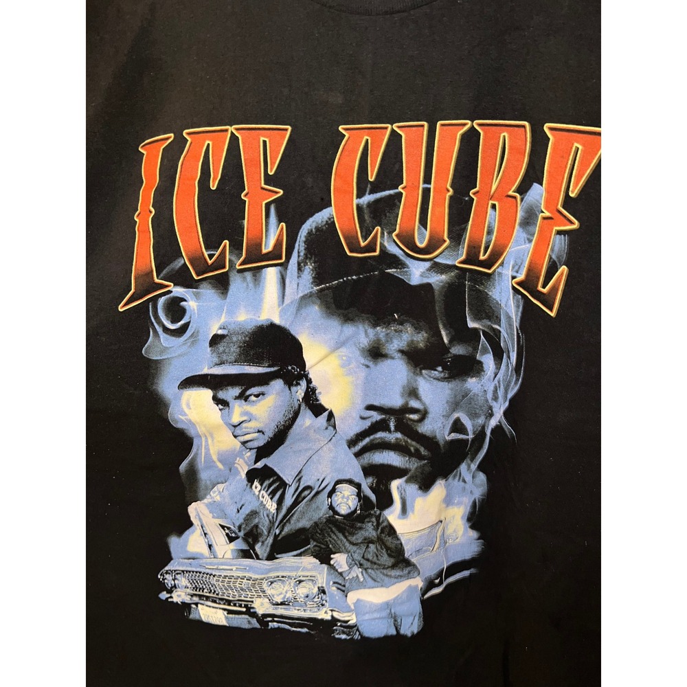 Ice Cube Mens Graphic Tee Black Rap Hip Hop Short Sleeve T-Shirt 2XL Oversized - Picture 2 of 4